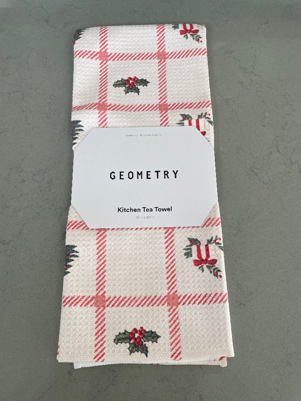Geometry Kitchen Tea Towel- Tidings Print, Made from Recycled Material